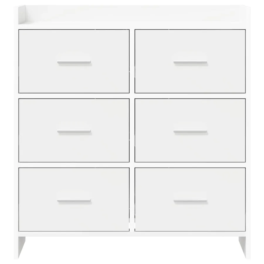 Buffet Blanc 75 x 33 x 80 cm Bois d'ingénierie - 5