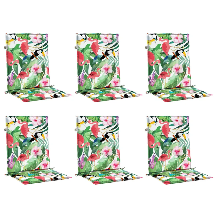 Coussins de chaise à dossier bas lot de 6 multicolore tissu - 3