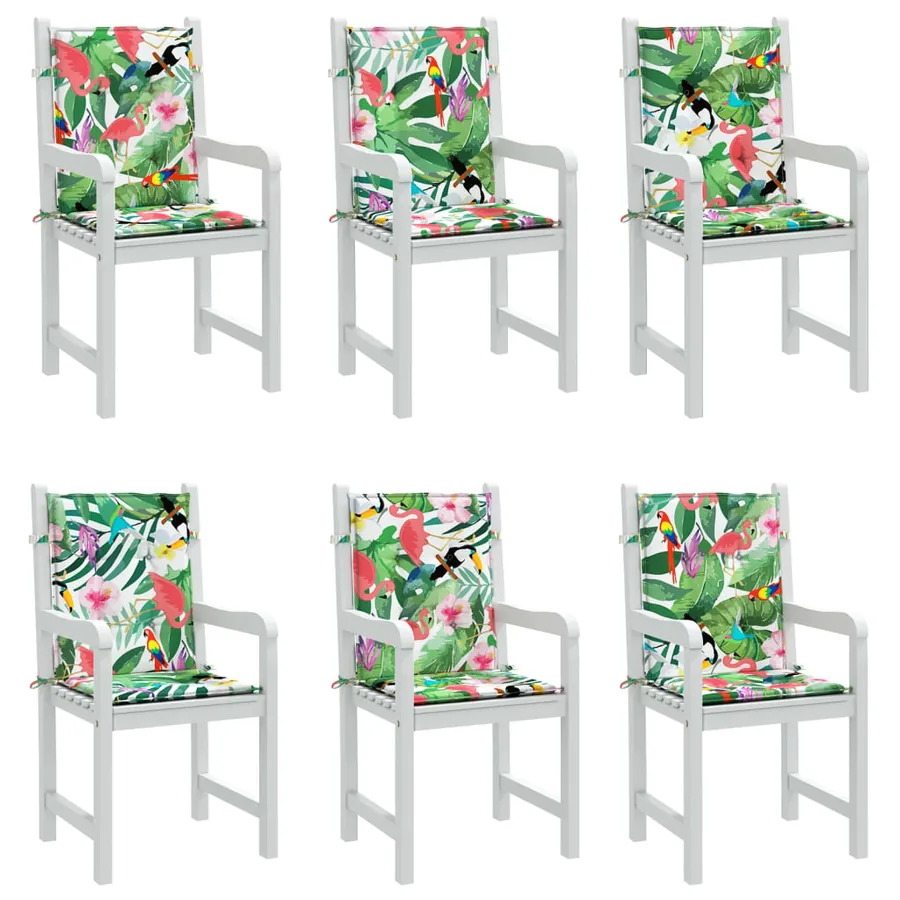 Coussins de chaise à dossier bas lot de 6 multicolore tissu - 4