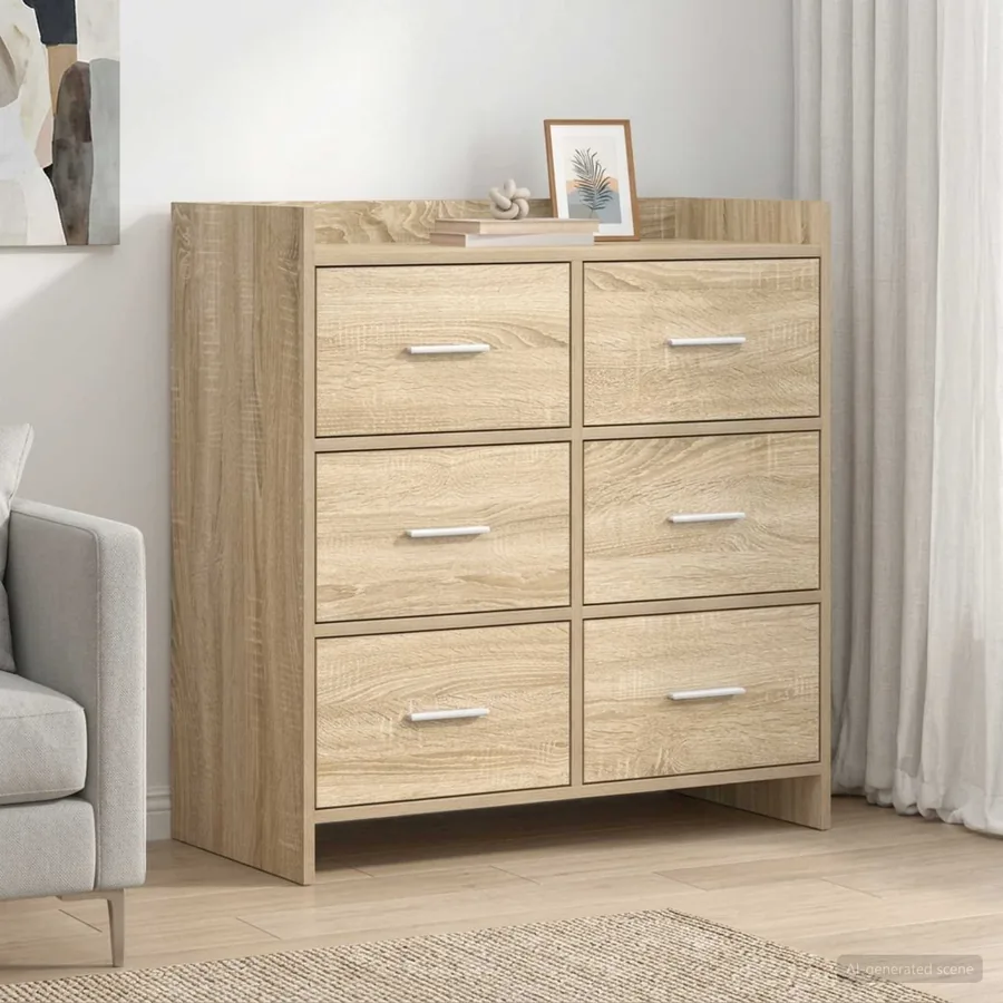 Buffet Chêne Sonoma 75 x 33 x 80 cm Bois d'ingénierie
