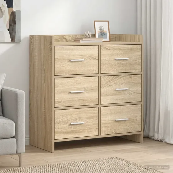 Buffet Chêne Sonoma 75 x 33 x 80 cm Bois d'ingénierie