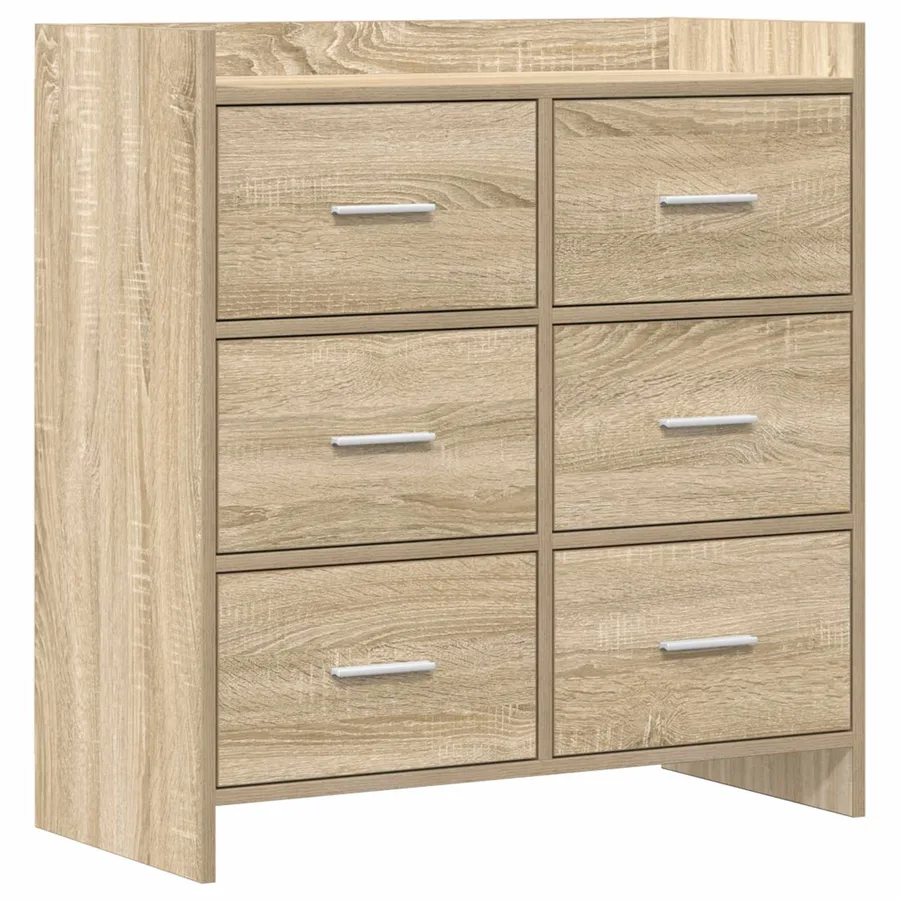 Buffet Chêne Sonoma 75 x 33 x 80 cm Bois d'ingénierie - 2