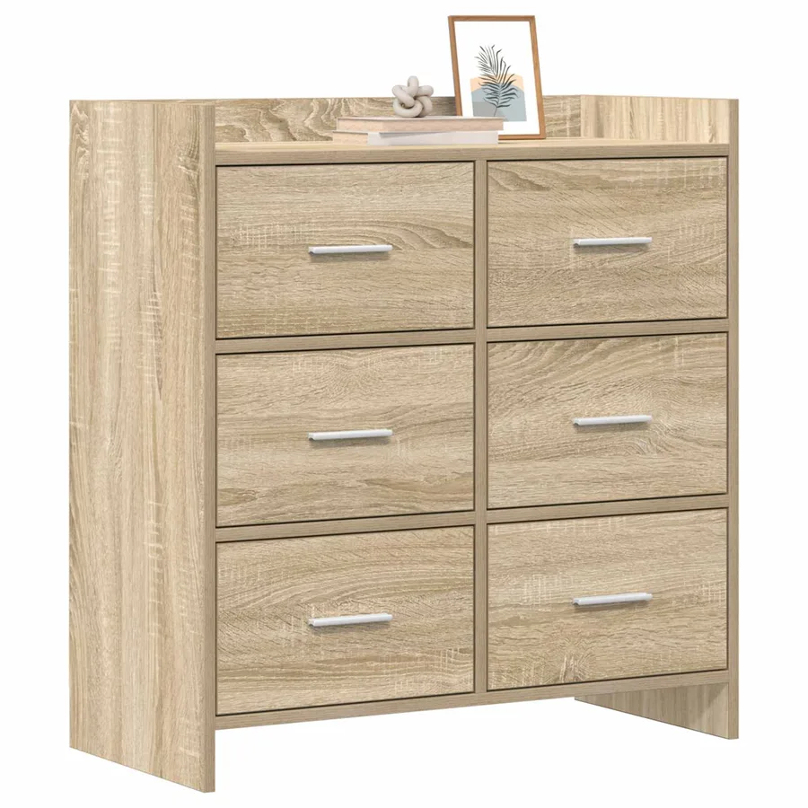 Buffet Chêne Sonoma 75 x 33 x 80 cm Bois d'ingénierie - 3