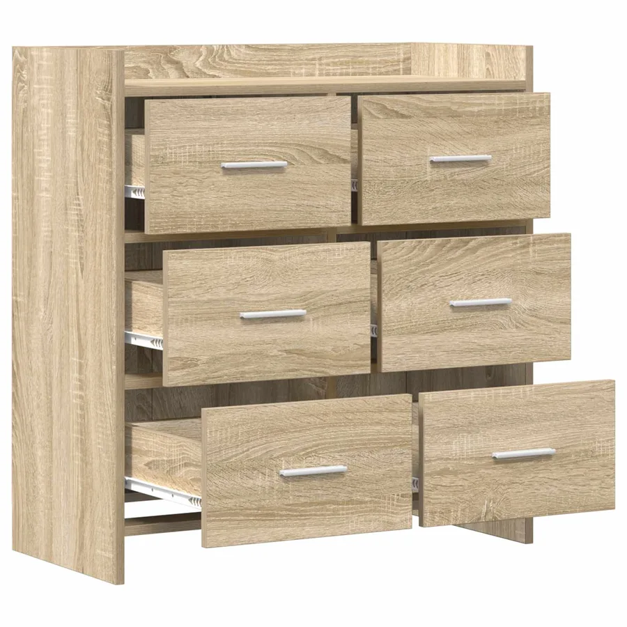 Buffet Chêne Sonoma 75 x 33 x 80 cm Bois d'ingénierie - 4