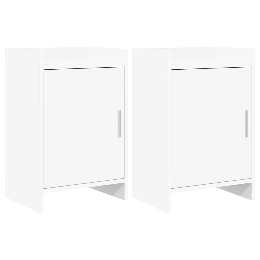 Tables de chevet 2 pcs Blanc 40 x 30 x 60 cm Bois d'ingénierie
