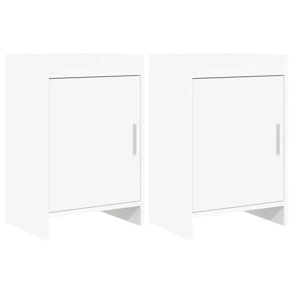 Tables de chevet 2 pcs Blanc 40 x 30 x 60 cm Bois d'ingénierie