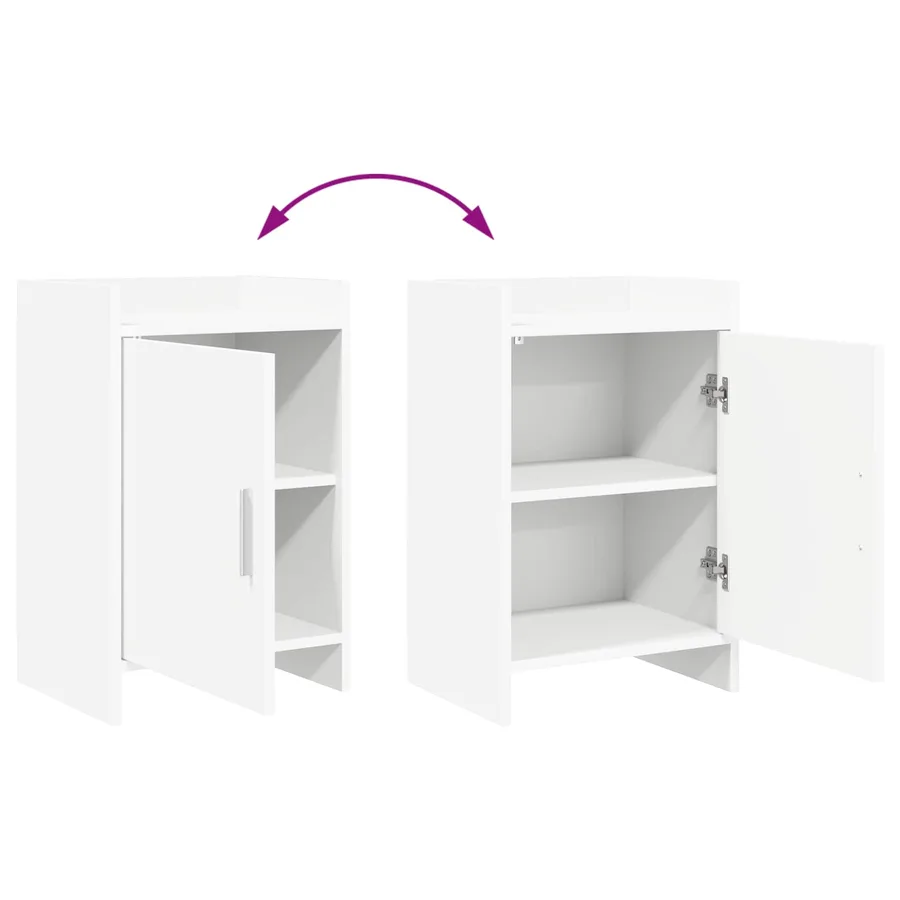 Tables de chevet 2 pcs Blanc 40 x 30 x 60 cm Bois d'ingénierie - 7