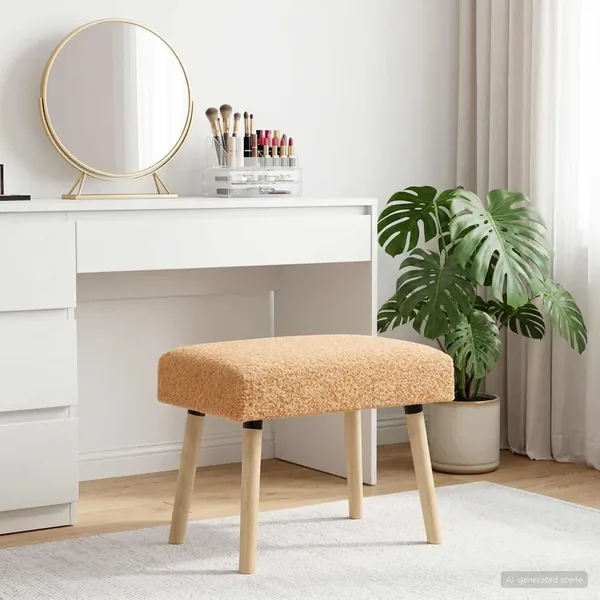 banc Uni Beige 60 x 40 x 45 cm Bouclé