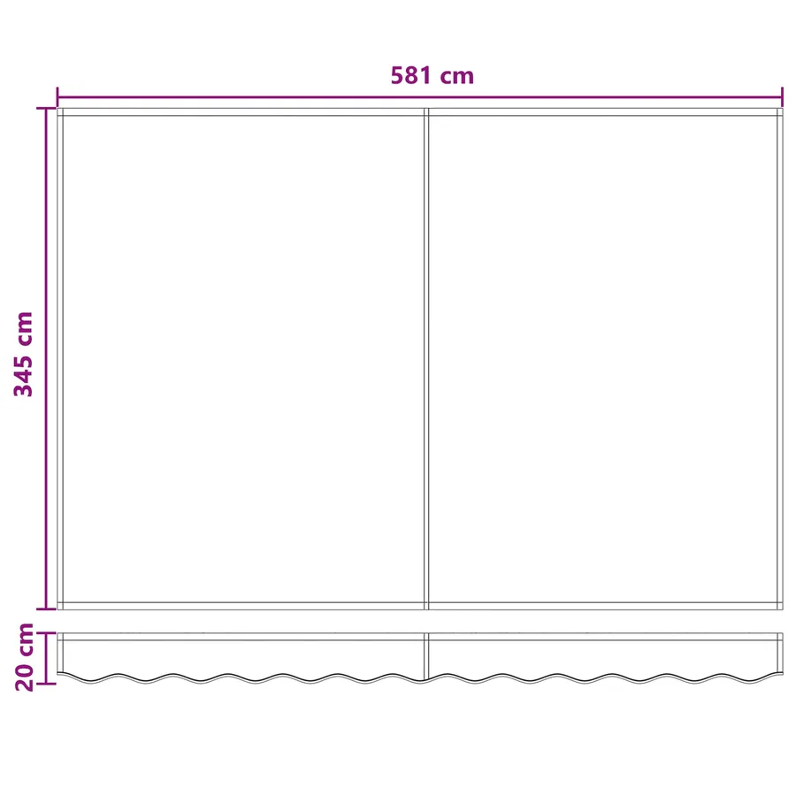 Auvent rétractable Sable 600 × 350 cm Polyester - 14