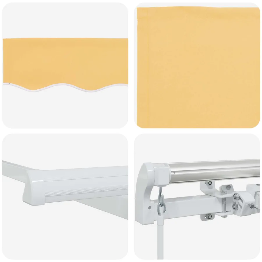 Auvent rétractable Sable 600 × 350 cm Polyester et Aluminium - 4