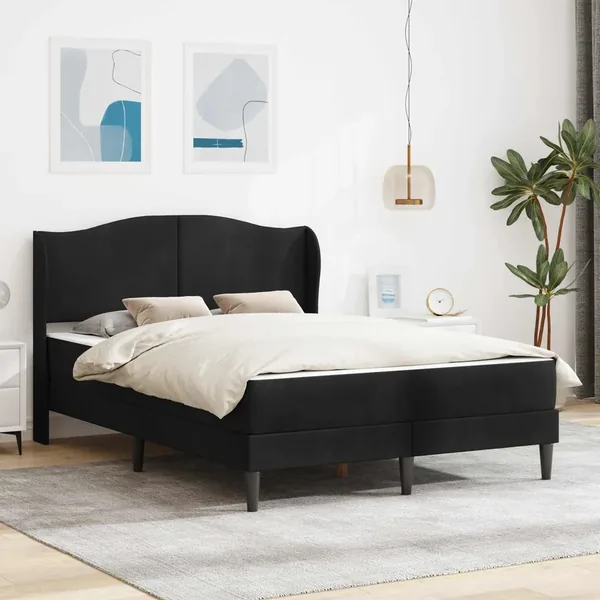 Cadre de lit avec tête de lit Noir 120 x 200 cm Velours