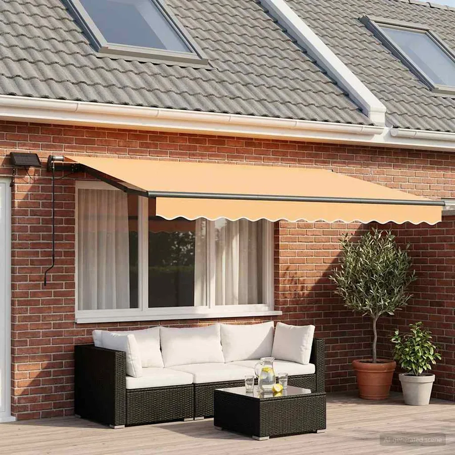 Auvent rétractable Sable 300 x 250 cm Tissu et Aluminium - 3