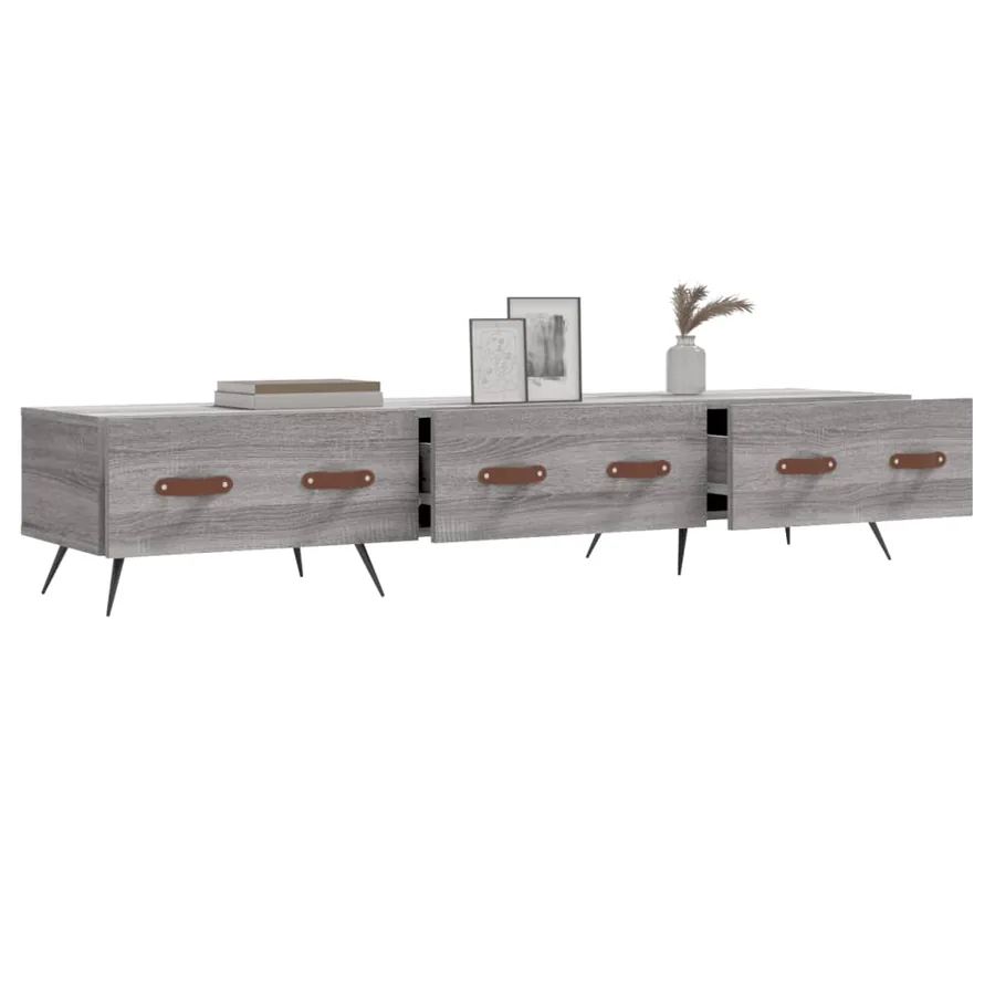 Meuble TV sonoma gris 150x36x30 cm bois d'ingénierie - 4