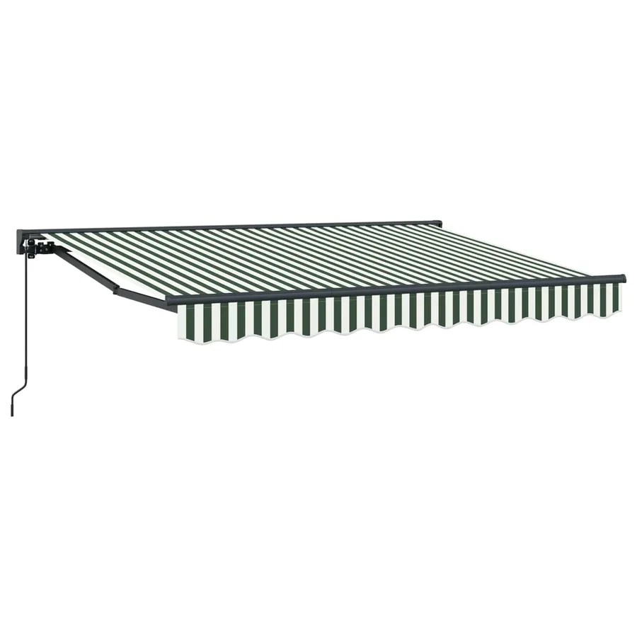 Auvent rétractable manuel Vert et blanc 3 x 2 m - 2