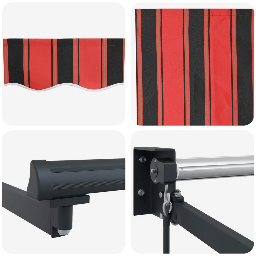 Auvent rétractable Orange, Noir et Jaune 3 x 2 m - 7
