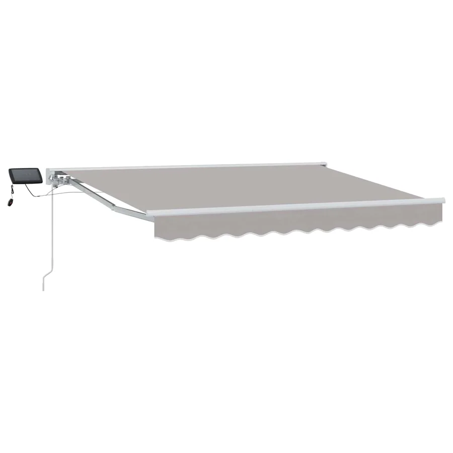 Cadre de store manuel avec LEDs Gris clair et blanc 3 x 2 m - 2