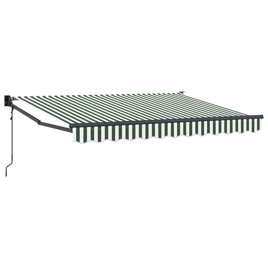 Auvent rétractable Vert et blanc 2,5 x 2 m Polyester et métal - 2