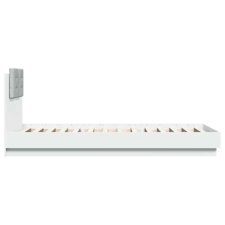 Cadre de lit avec LED Blanc 80 x 200 cm Bois d'ingénierie - 6