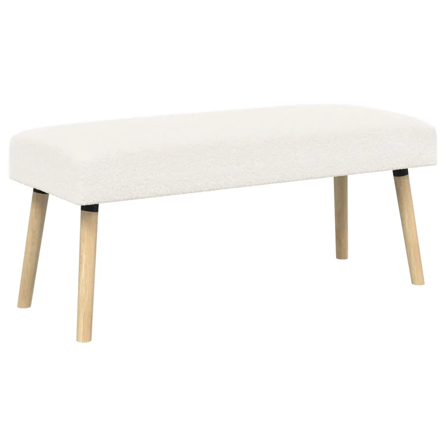 banc Uni Crème 110 x 40 x 46 cm Bouclé - 2