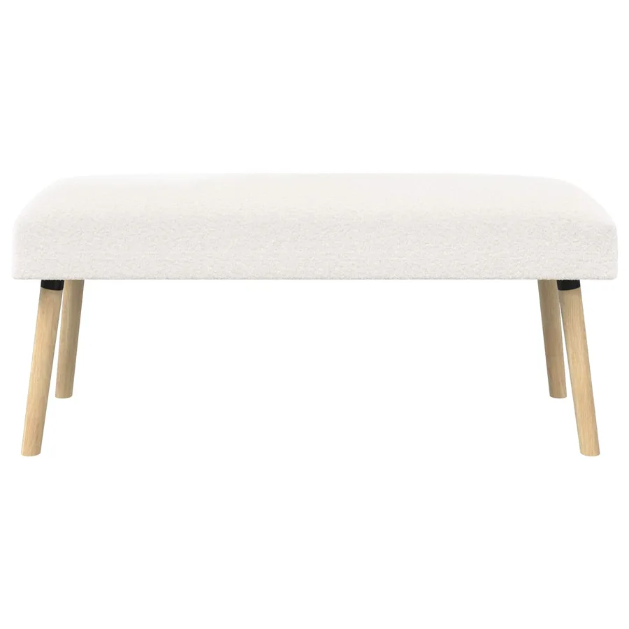 banc Uni Crème 110 x 40 x 46 cm Bouclé - 5