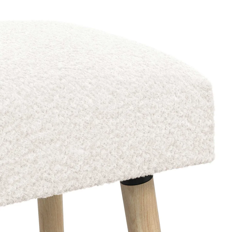 banc Uni Crème 110 x 40 x 46 cm Bouclé - 6