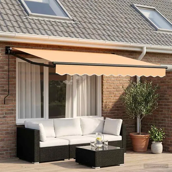 Auvent rétractable Sable 3,5 x 2,5 m