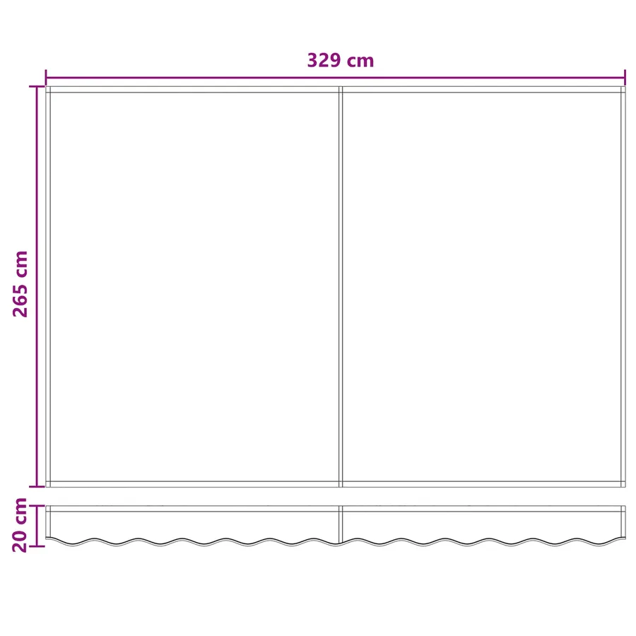 Auvent rétractable Sable 350 x 250 cm Polyester - 13