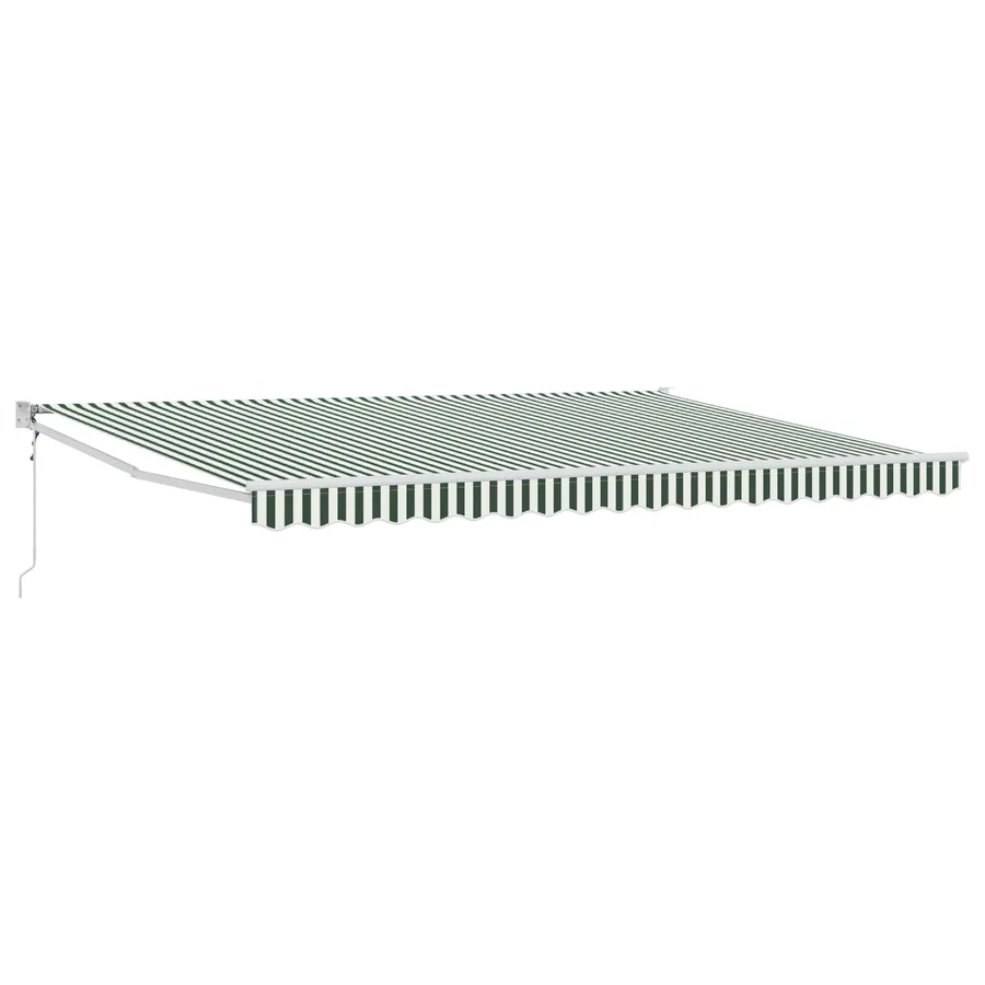 Auvent rétractable Vert et blanc 4 x 2 m Polyester et métal - 2