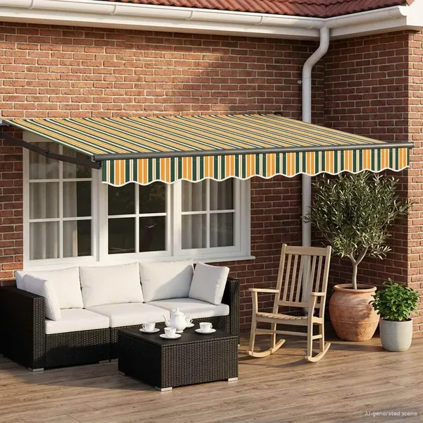 Auvent rétractable électrique Vert, Jaune, Anthracite 2,5 x 2 m