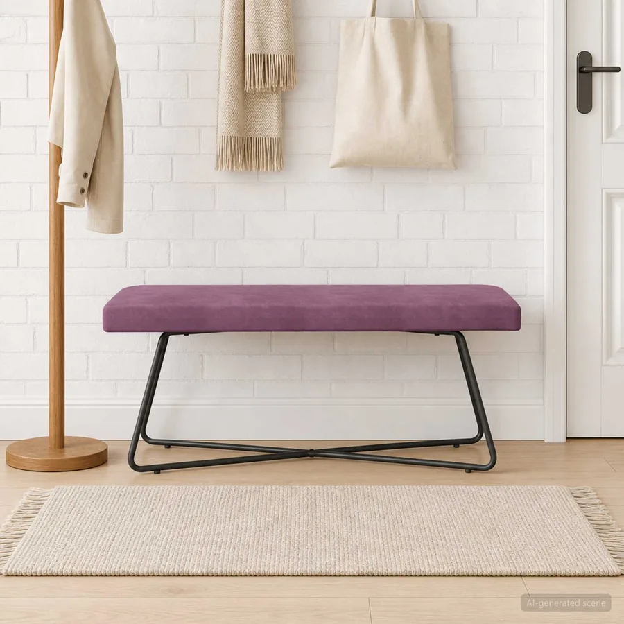 banc Pourpre 110 x 40 x 45 cm Velours