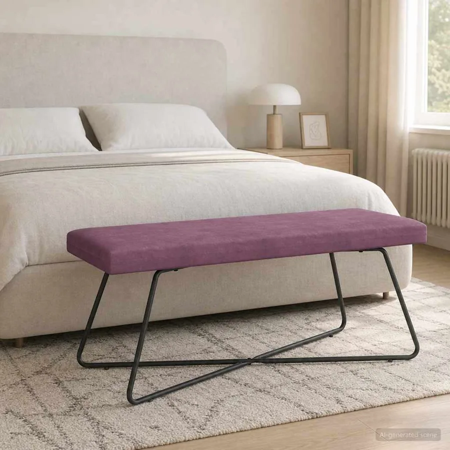 banc Pourpre 110 x 40 x 45 cm Velours - 4
