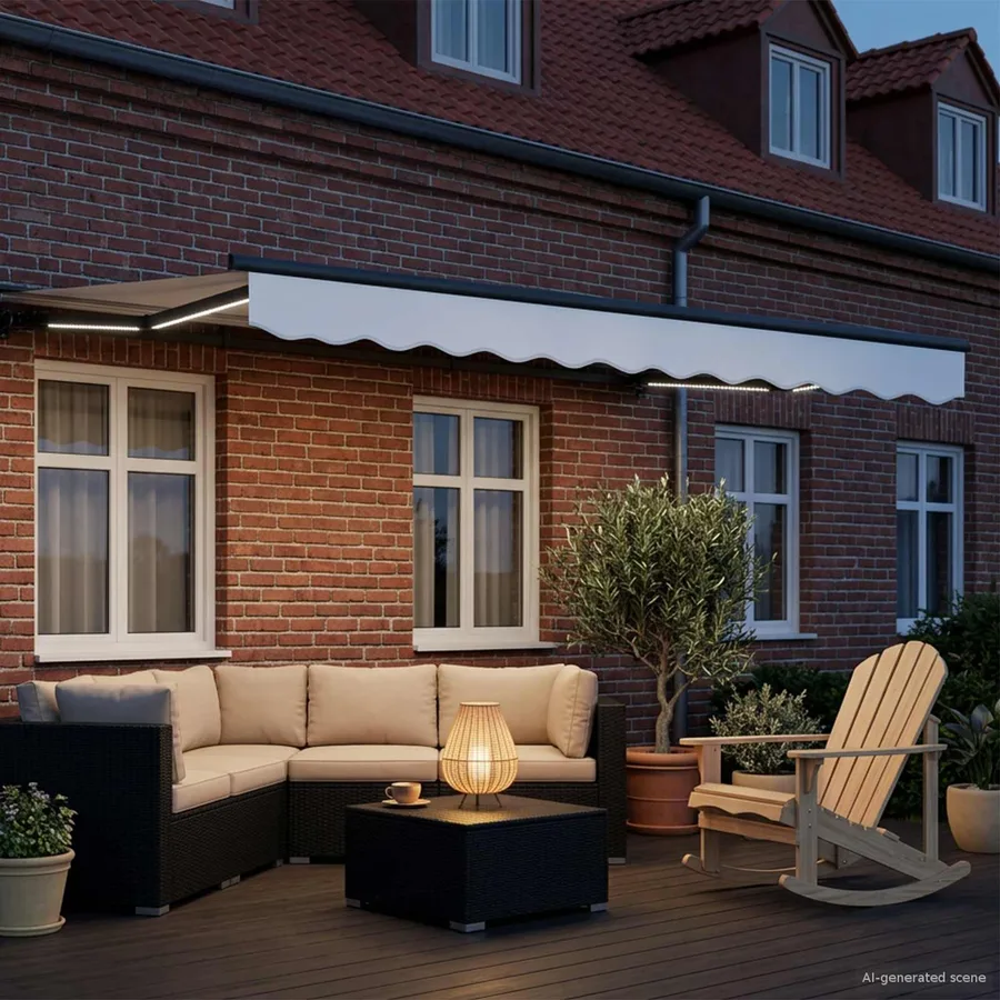 Auvent rétractable électrique Blanc 3,5 x 2 m - 3