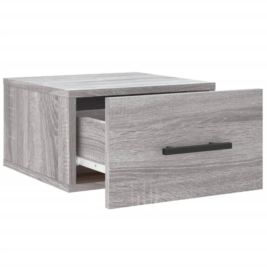 Table de chevet murale sonoma gris 35x35x20 cm - 4