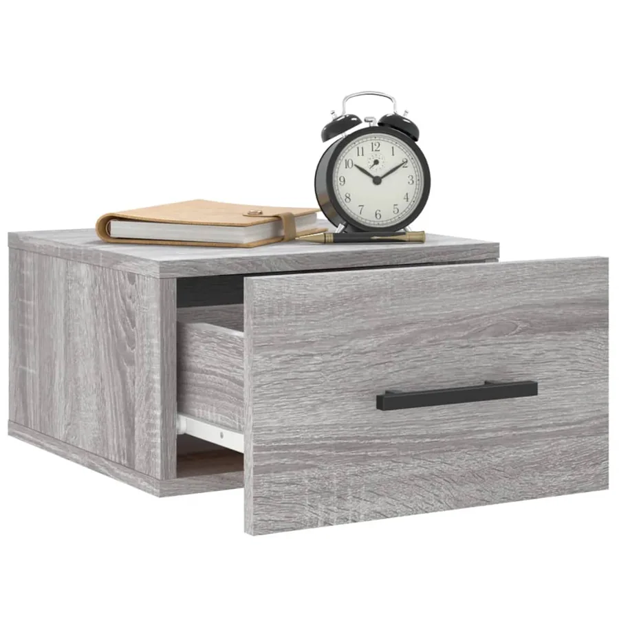 Table de chevet murale sonoma gris 35x35x20 cm - 8