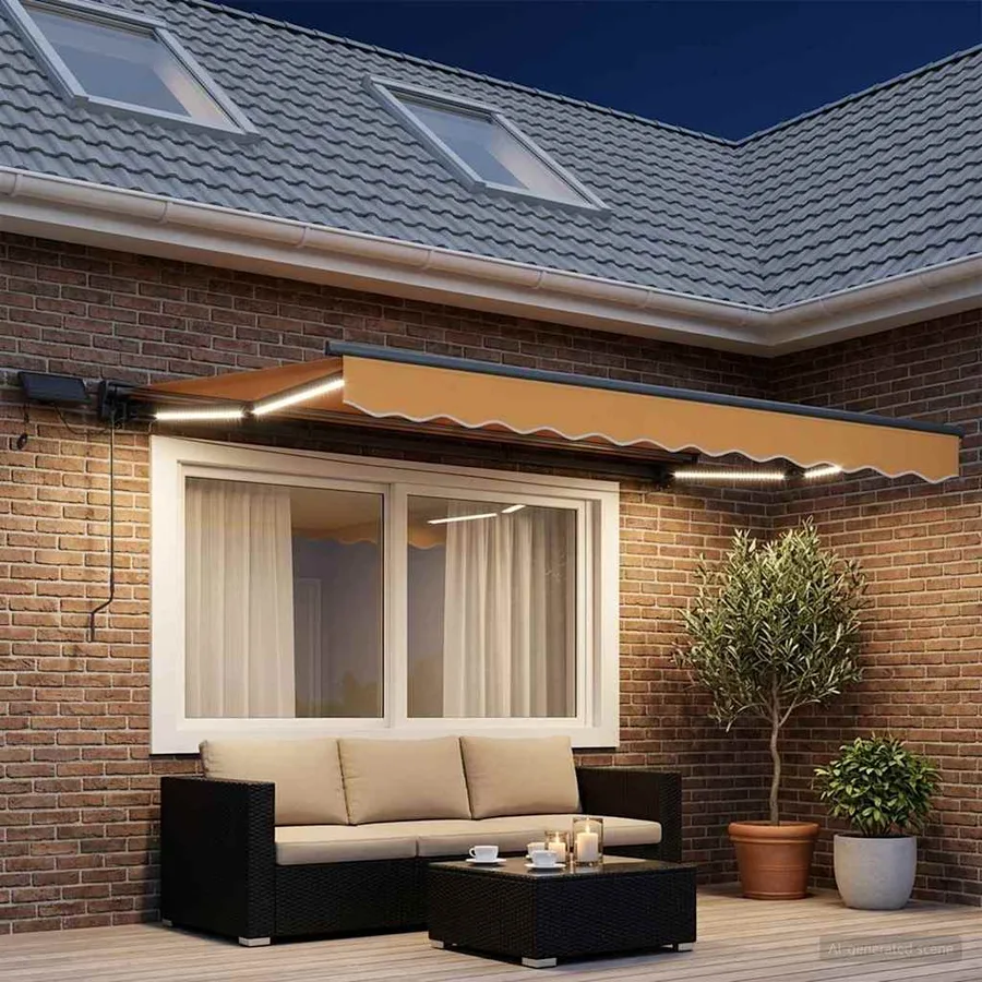 Cadre de store manuel avec LEDs Sable 2,5 x 2 m - 3