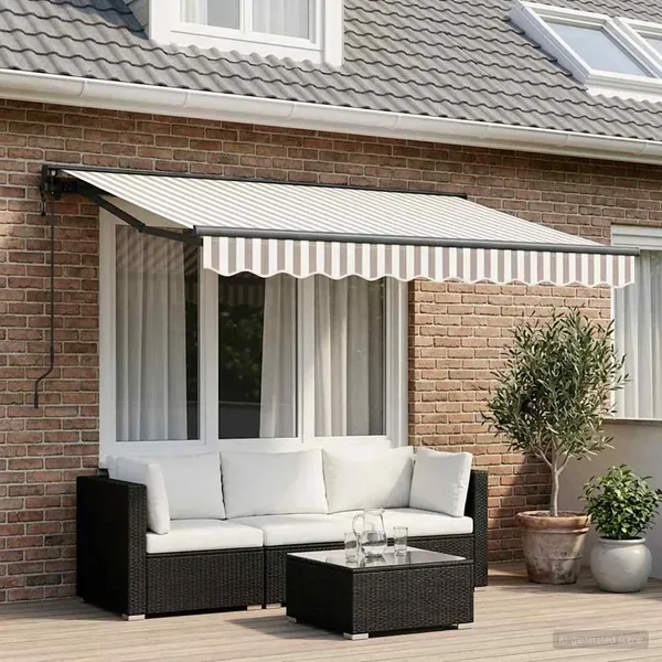 Auvent rétractable électrique Gris clair et blanc 3 x 2 m