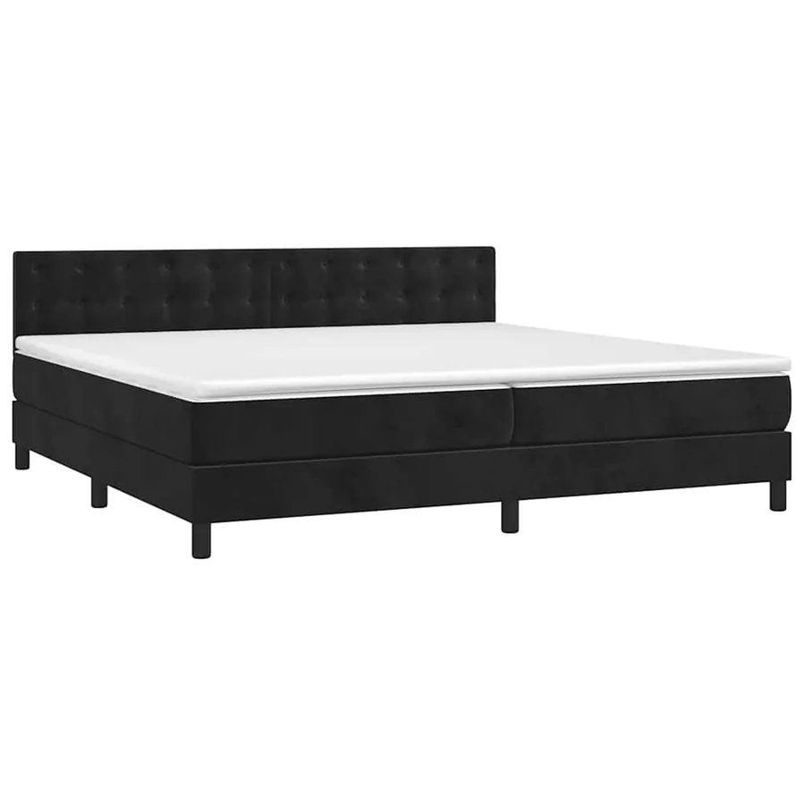 Sommier à lattes de lit avec matelas et LED Noir 200x200 cm - 3