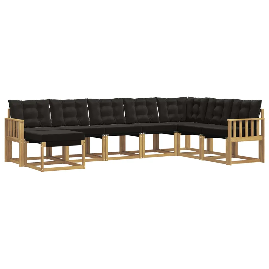 Ensemble de canapés d'extérieur 8 pcs Blanc et noir - 2