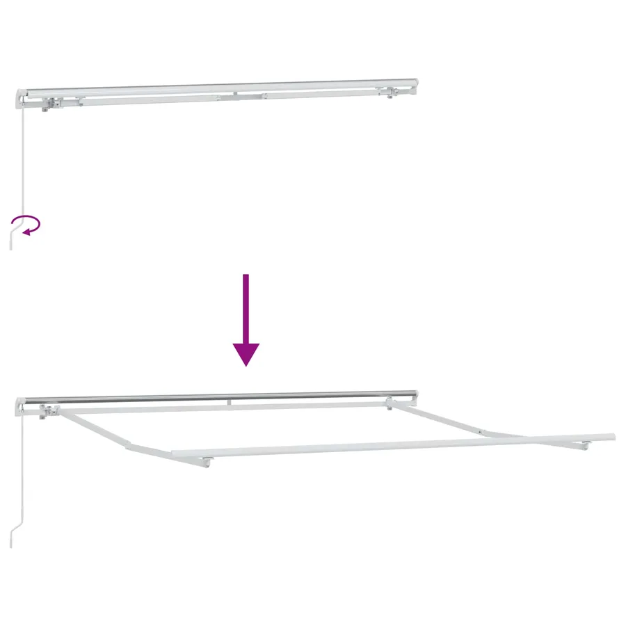 Auvent rétractable Sable 4,5 × 3 m Polyester et Aluminium - 5