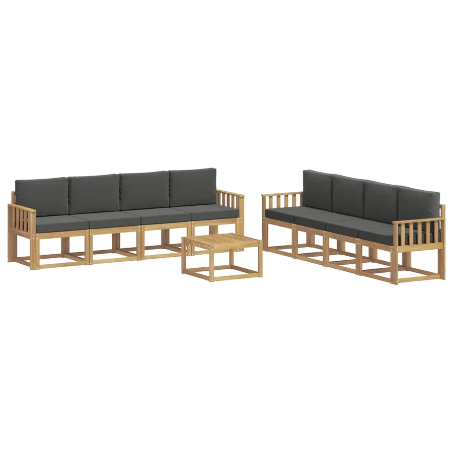 Ensemble de canapés d'extérieur 9 pcs Blanc et anthracite - 2