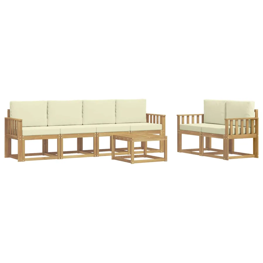 Ensemble de canapés d'extérieur 7 pcs Blanc et crème - 2