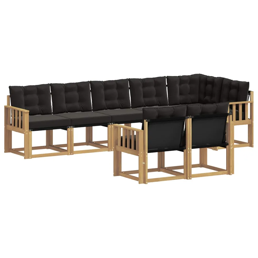 Ensemble de canapés d'extérieur 8 pcs Blanc et noir - 2