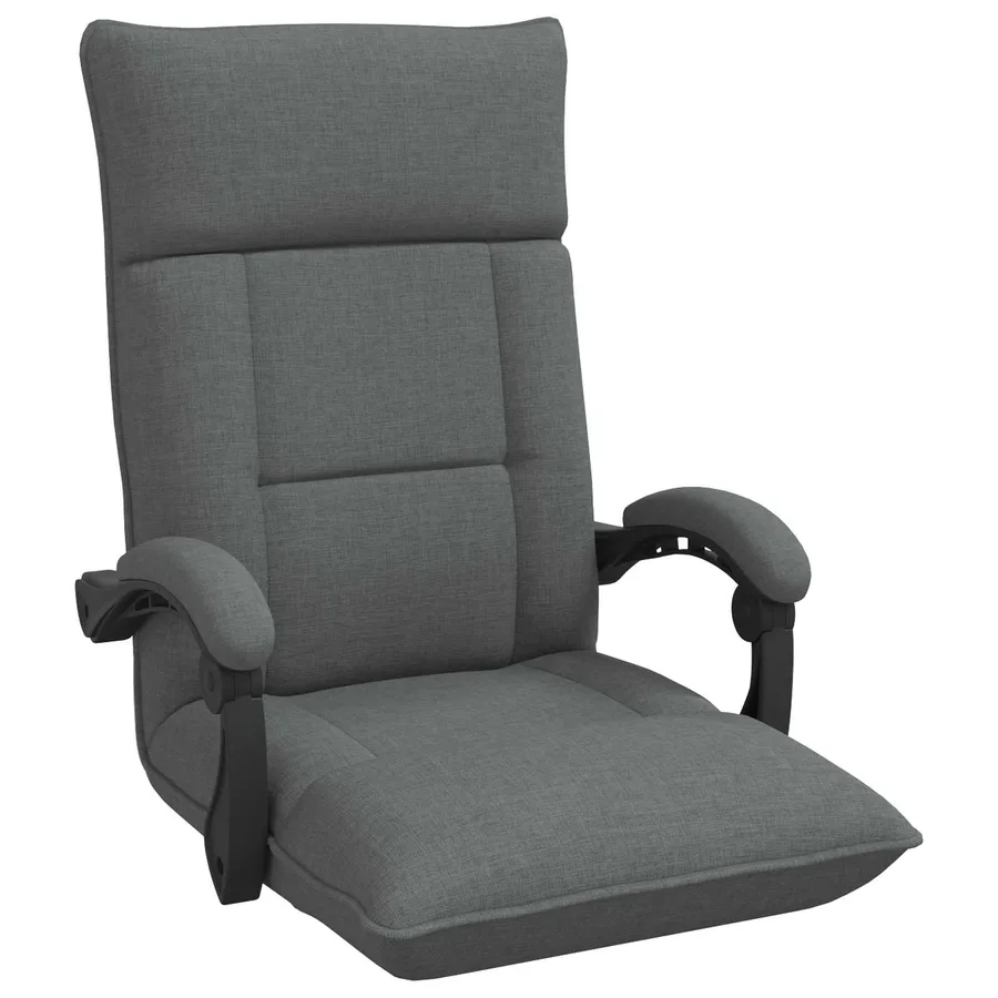 Fauteuil de sol ajustable Gris foncé Tissu - 2