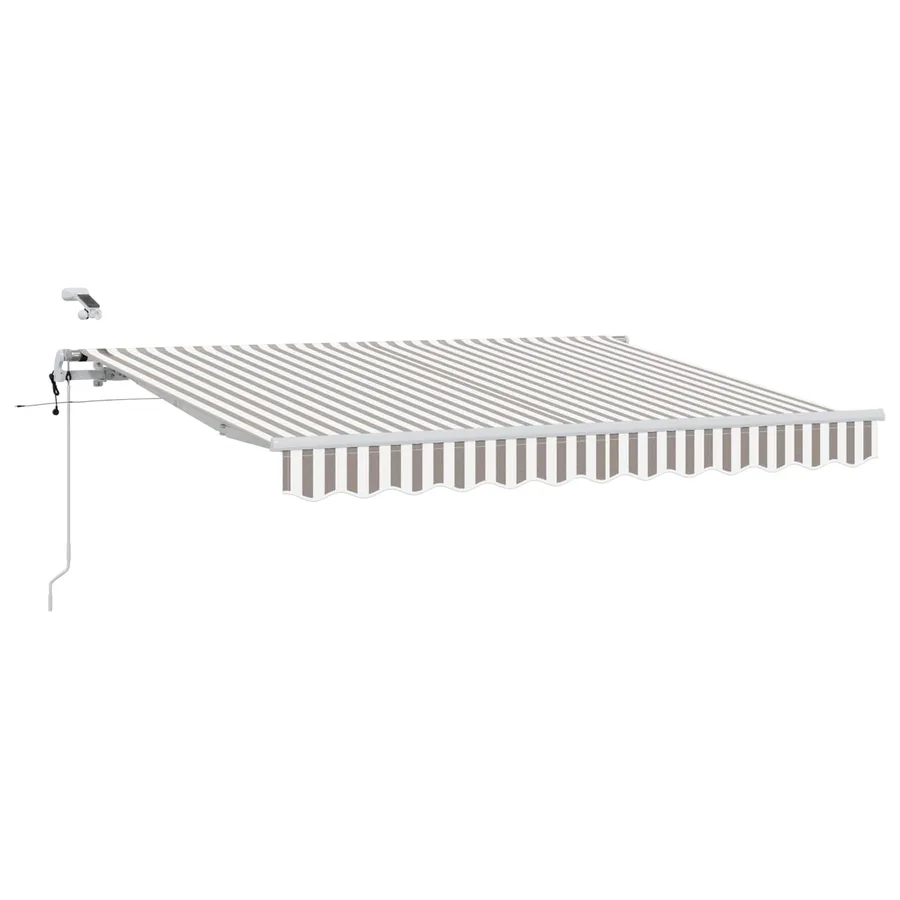 Auvent rétractable Gris clair et blanc 450 × 350 cm Polyester - 2