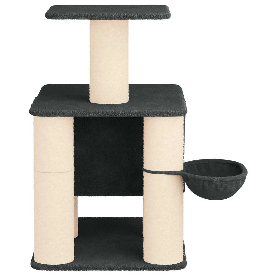 Arbre à chat avec poteaux à griffer en sisal Gris foncé 96 cm - 5