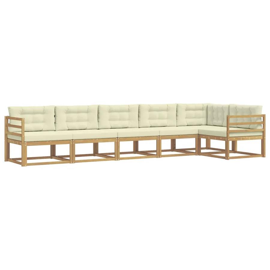 Ensemble de canapés d'extérieur 4 pcs Blanc et crème Polyester - 2