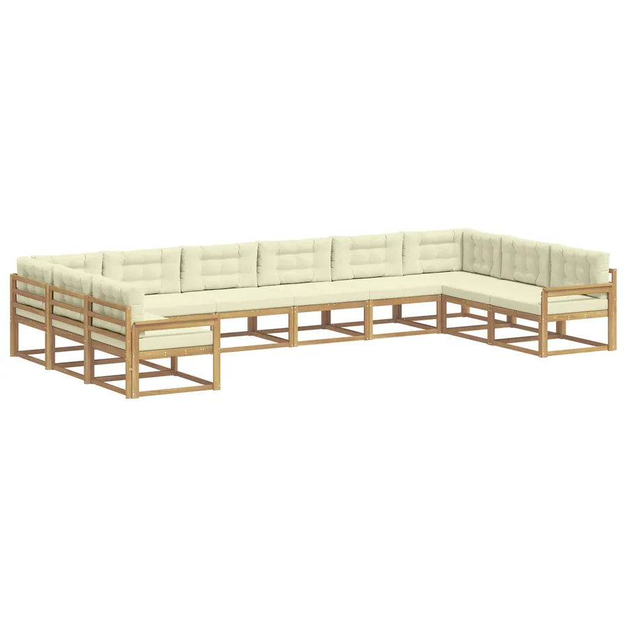 Ensemble de canapés d'extérieur 10 pcs Blanc et crème - 2
