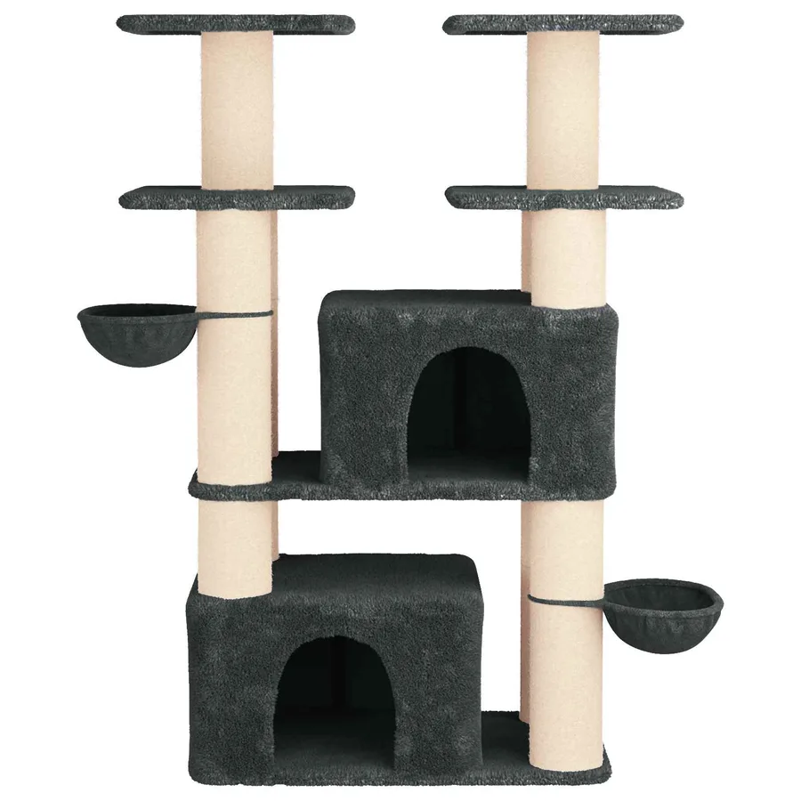 Arbre à chat avec poteaux à griffer en sisal 2 pc Gris foncé - 4