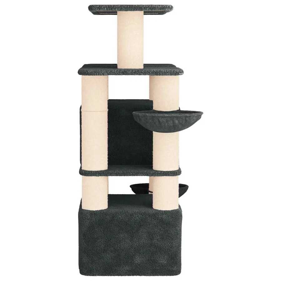 Arbre à chat avec poteaux à griffer en sisal 2 pc Gris foncé - 5
