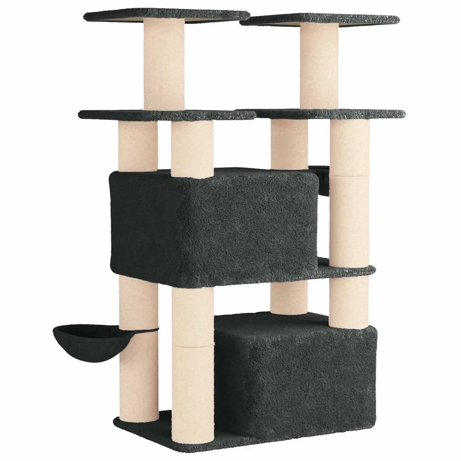 Arbre à chat avec poteaux à griffer en sisal 2 pc Gris foncé - 6
